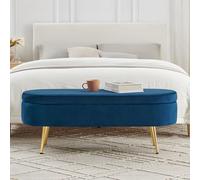 Yihomfy Banc de Rangement avec Rangement 20L, Bout de lit pour Chambre à Coucher, Tissu Velours, Banc entrée, Rangement Banc Coffre rembourré avec Pieds en Bois, pour entrée, Banc d'entrée