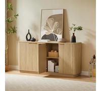 Yihomfy Buffet Cuisine, 160 cm Buffet Salle a Manger avec 4 Portes, étagères réglables, Meuble de Rangement, Armoire Vaisselier Cuisine pour Salon, Cuisine, Couloir (Chêne)