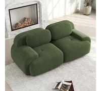 Yihomfy Canapé 2 Places, Canapé d'angle Convertible, Canapé Modulaire Compressé, Canapé Velours Cotelé, Conception Compressée sans Ressorts, pour Salon, Chambre (Vert, 2 Places)