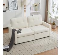 Yihomfy Canapé 2 Places Design Moderne avec Rangement, Blanc - 184 x 83 x 92 cm - Canapé Salon avec 2 Grands Tiroirs de Stockage Intégrés, Durable et Confortable (Blanc)