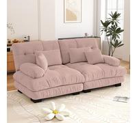 Yihomfy Canapé 2 Places en Chenille, 220cm Canapé Salon, 2 Coussins et 2 Coussins décoratifs, Structure en Bois Massif, Cloud Canapé Modulable Moderne