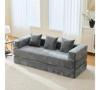 Yihomfy Canapé Convertible 2 Places, Canapé Modulable en Chenille avec Coussins Confortables, Poches Latérales, Canapé Compressé DIY Libre pour Salon, La Zone de Jeu ou Le Bricolage