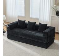 Yihomfy Canapé Convertible 2 Places, Canapé Modulable en Chenille avec Coussins Confortables, Poches Latérales, Canapé Compressé DIY Libre pour Salon, La Zone de Jeu ou Le Bricolage