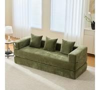 Yihomfy Canapé Convertible 2 Places, Canapé Modulable en Chenille avec Coussins Confortables, Poches Latérales, Canapé Compressé DIY Libre pour Salon, La Zone de Jeu ou Le Bricolage