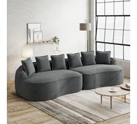 Yihomfy Canapé Modulable 4 Places,Canapé Compressé avec Coussins,Extra-Profonde et Accoudoirs Larges,Mousse Haute Densité 32D,pour Salon (Gris-4)