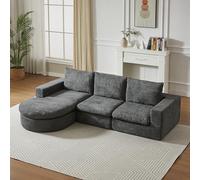 Yihomfy Canapé Modulable Convertible en L, Canapé Compressé, Canape Dangle Convertible avec Coussins Ergonomiques pour Salon (Gris)