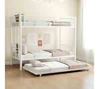 Yihomfy Lit Superposé avec Lit gigogne,Lit Superposé 90x190 2 Places,Lit avec Échelle de Sécurité,Convertible en 3 lit Simple,pour garçon et Fille,Noir,Blanc