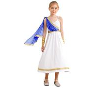 Yihuimin Déguisement De Déesse Pour Fille Costume Roman Greek Carnaval Fête À Thème Halloween 6-16 Ans Bleu royal 15-16 ans