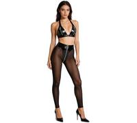 Yihuimin Ensemble Cuir Femme Érotique Ensemble Bralette Fermeture Éclair Et Pantalons Longs Rave Outfits Tenues Danse Hip Hop Et Jazz Danser Noir L