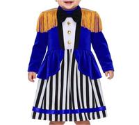 Yihuimin Halloween Jeu de rôle Costume style cirque Couleur d'épeage Strass brillant Bébé Manches longues Franges Design à dos découvert justaucrops Bleu royal 6-9 mois