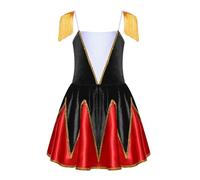 Yihuimin Halloween Robe De Ballet Enfant Fille Costume De La Garde D'honneur Épaules Frangées Bordure Dorée Patchwork En Velours Chœur D'orchestre Noir 7-8 ans