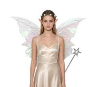 Yihuimin Kit Cosplay Fée Papillon Accessoires Princesse Avec Des Ailes Blanc Taille unique
