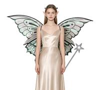 Yihuimin Kit Cosplay Fée Papillon Accessoires Princesse Avec Des Ailes Noir Taille unique