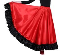 Yihuimin Maxi Jupe de Danse Classique Enfant Fille Jupe Danse Flamenco Fille Longue Jupe Bal Dancewear Performance 3-10 Ans A Rouge 180 Degrés 9-10 Ans
