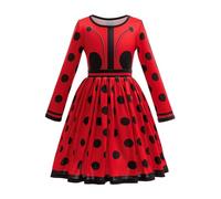Yihuimin Robe À Manches Longues Enfant Fille Costumes D'halloween Robe De Coccinelle À Pois Costume De Jeu De Rôle Rouge Carnaval De Noël 3-10 Ans Rouge 9-10 ans