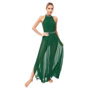 Yihuimin Robe de Danse Contemporaine Femme Justaucorps Danse Classique Tango Robe Danses Lyrique Latine Dancewear S-XL Vert XL