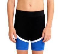 Yihuimin Short De Danse pour Garçons De Gymnastique Short Athlétique pour Enfants Doublé Laine Mouton pour Gymnastique Et Tumbling Ballet Bleu Royal 7-8 Ans