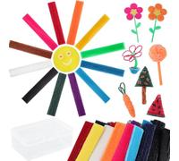 Yihurlm Lot de 600 bâtons de cire, 13 couleurs, bâtons de cire réutilisables, bâtons de cire adhésifs pliables avec boîte de rangement pour fournitures artistiques, loisirs créatifs, projets de