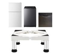 YiHYSj Blanc Support Machine à Laver Réglable Socle Électroménager Réglable 4 Pieds Acier Inoxydable - Lave-Linge Sèche-Linge Réfrigérateur (réglables en Hauteur:19-22cm)