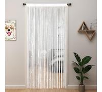 YIIBAII Rideau à Perles pour Porte, décoration à Suspendre et cloisons, Rideaux de Placard (Blanc, 99,1 x 200,7 cm)