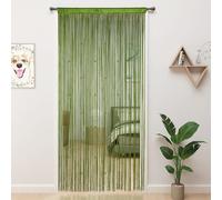 YIIBAII Rideau de perles avec perles et cristaux pour décoration d'intérieur et cloisons, rideaux de placard hippie (vert, 99 x 279 cm)