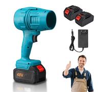 Yiicoong Blower, Yiicoong Super Powerful Cordless Blower, Long-Lasting Work, Portable Handheld Electric Air Leaf Blowers, for Car Drying and Clear Away Leaves, Snow, Dust (Blue,2 Batteries)