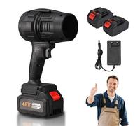 Yiicoong Blower, Yiicoong Super Powerful Cordless Blower, Long-Lasting Work, Portable Handheld Electric Air Leaf Blowers, for Car Drying and Clear Away Leaves, Snow, Dust (Black,2 Batteries)