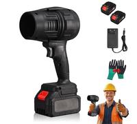 Yiicoong Cordless Blower, Yiicoong Portable Dust Cleaner Handheld Turbo Jet Blower, Electric Air Leaf Blowers, Powerful Wind Force, with Leaves, Snow, Or Dust in Minutes (Black*Two Batteries)