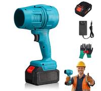 Yiicoong Cordless Blower, Yiicoong Portable Dust Cleaner Handheld Turbo Jet Blower, Electric Air Leaf Blowers, Powerful Wind Force, with Leaves, Snow, Or Dust in Minutes (Blue*One Battery)