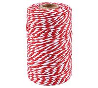 Yiida Ficelle de boulanger, rouge et blanc, 100 m, en coton, parfaite pour la pâtisserie, la boulangerie, les travaux manuels, le scrapbooking, la décoration, la cuisine, le bureau et le jardinage