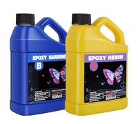Yiierr 1200ml Resine Epoxy Transparente Kit Complet,1: 1 Ratio Transparent Résine époxy Cristalline pour Moulage et Revêtement, Dessus de Table, Fabrication de Bijoux et Décoration Artisanale
