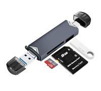 YIIFELL Lecteur Carte SD 3 en 1, Adaptateur Triple Port USB (A/C/Micro) pour MMC/TF/SDXC/SDHC/Micro SDXC, Compatibile vers iPhone 17/16/15, iPad Pro, Galaxy S24/S23, MacBook, PC et Tablet