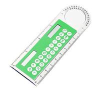 Yiifunglong Calculatrice de bureau de base, affichage des chiffres de bureau, mini règle transparente solaire avec loupe, calculatrice d'étudiant, fournitures scolaires - Vert