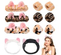 YiiHHooN 11 Pièces Bandeau Maquillage, Multicolore Bandeau Démaquillant, Doux et Élastique Bandeau Spa avec Bracelets de Poignet pour Soin du Visage Douche et Sport à la Maison