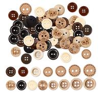 YiiHHooN 150 Boutons en Bois pour Loisirs Creatifs, Boutons Noix de Coco et Bouton en Bois a Coudre, Bouton Vintage Coque de Noix de Coco Deco Marron pour Cardigans DIY