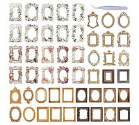 YiiHHooN Cadre en Dentelle pour Scrapbooking, 110 Pièces Cadres Photo Creux en Relief, Rétro Cadres Scrapbooking Papier Mini Cadres Photo Accessoires de Scrapbook pour le Journaling Vintage DIY