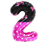 YIIHMEI Ballons roses en forme de chiffre 2 de 101,6 cm, chiffre géant avec nœud pour 2e anniversaire de mariage, décorations de fête à thème