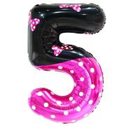 YIIHMEI Ballons roses en forme de chiffre 5 de 101,6 cm avec nœud pour 5e anniversaire de mariage, décorations de fête à thème