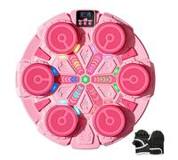 Yiijode Machine de Boxe Musicale, LED Boxe Mural Musique avec Gants de Boxe, 3 Modes de 11 Vitesse, Comptage Intelligent et Mode Bluetooth, Music Boxing Machine pour Adultes et Enfants (Rose)