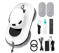 Yiijode Robot Nettoyeur Vitre, 5600Pa Robot Laveur de Vitre Automatique avec Système de Sécurité, Navigation Intelligente, Télécommandé, 10 Chiffons, pour Toutes Les Surfaces Lisses