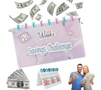 YiiLi 52 Week Savings Binder For Money Organizer,Reusable Budget Book With Cash Envelopes Planificateur d'Épargne Budget Planner Pour Économiser De l'Argent, Planifier Vos Dépenses