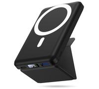 Yiisonger Batterie Externe Magnétique, Compatible avec MagSafe, 10000mAh sans Fil Power Bank Charge Rapide PD 22.5W avec Support Pliable, Affichage LED, pour iPhone 16/15/14/13/12/Pro/ProMax(Noir)