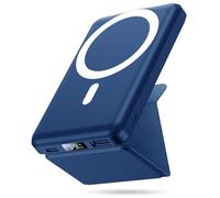 Yiisonger Batterie Externe Magnétique, Compatible avec MagSafe, 10000mAh sans Fil Power Bank Charge Rapide PD 22.5W avec Support Pliable, Affichage LED, pour iPhone 16/15/14/13/12/Pro/ProMax(Bleu)