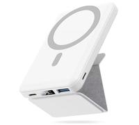 Yiisonger Batterie Externe Magnétique, Compatible avec MagSafe, 10000mAh sans Fil Power Bank Charge Rapide PD 22.5W avec Support Pliable, Affichage LED, pour iPhone 16/15/14/13/12/Pro/ProMax(Blanc)