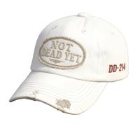 yijan Not Dead Yet DD-214 Veterans Casual Hat Adjustable Cotton Vintage Cap (White)