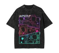 YiJee KPOP Streetwear T-shirt pour adolescents - Design vintage Demon Hunters Imprimé héroïque Unisexe Haut à manches courtes, 13, S
