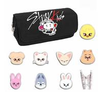 YiJee Stray-K SKZ SKZOO Stays Kpop Trousse à crayons multifonction avec porte-clés Rose, Asp8, 20*10*7.5cm, Décontracté