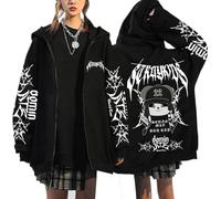 YiJee Stray-K - Sweat à Capuche zippé surdimensionné - Veste à Capuche Kpop avec BangChan & Co - Y2K Streetwear pour Les Fans, Noir4, M