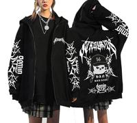 YiJee Stray-K - Sweat à Capuche zippé surdimensionné - Veste à Capuche Kpop avec BangChan & Co - Y2K Streetwear pour Les Fans, Noir8, XL