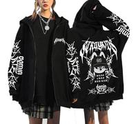 YiJee Stray-K - Sweat à capuche zippé surdimensionné - Veste à capuche KPOP avec BangChan & Co - Y2K Streetwear pour les fans, Noir7., M